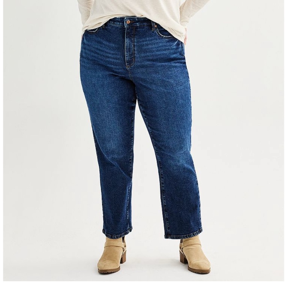 Sonoma high rise straight dark wash jeans size 26W